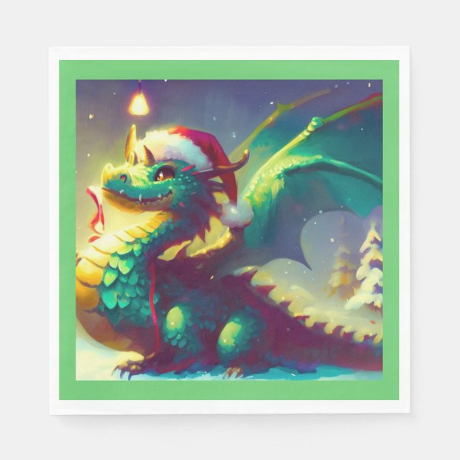 Guardanapo De Papel Dragão de Natal 3 (Frente)