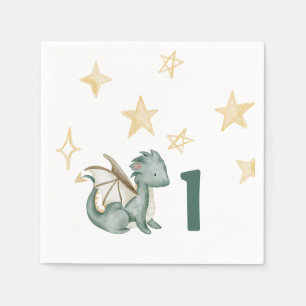 Guardanapo De Papel Dragão, feliz aniversário, aquarela