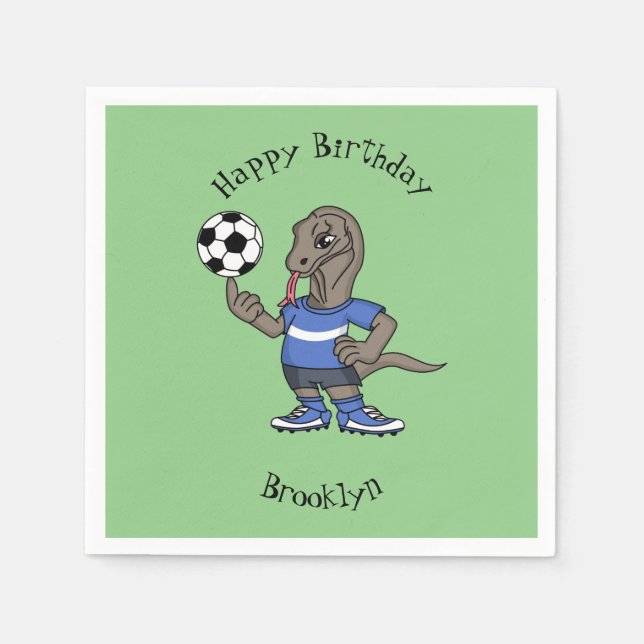 Guardanapo De Papel Dragão Komodo engraçado bonito jogando cartoon de  (Frente)