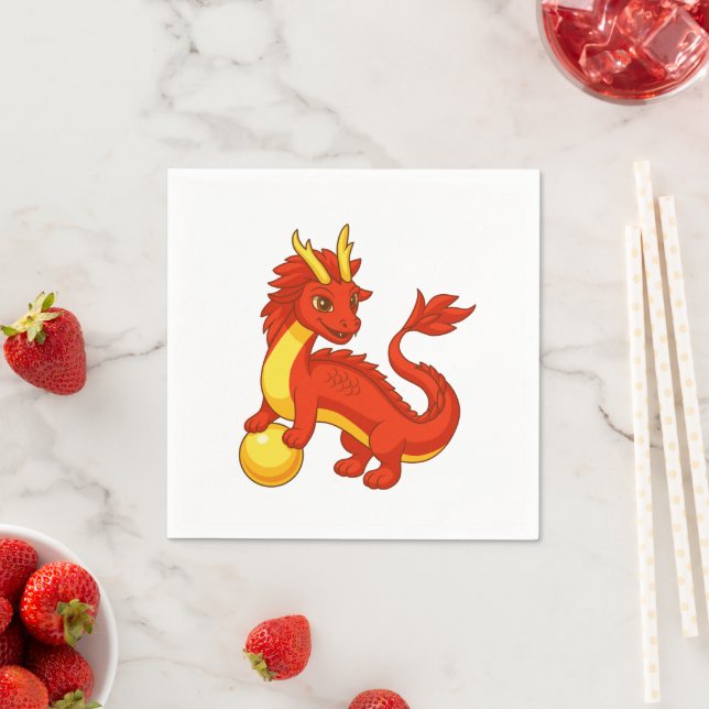 Guardanapo De Papel Dragão Vermelho Chinês V2 (Insitu)
