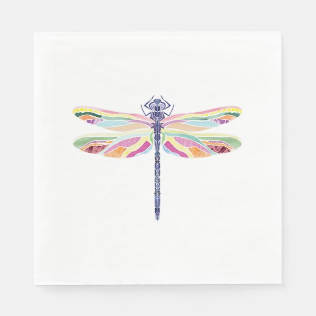 Guardanapo De Papel Dragonfly colorida (Frente)