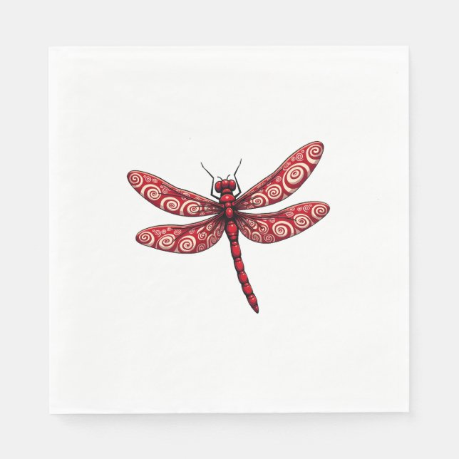 Guardanapo De Papel Dragonfly de espiral de menta-pimenta (Frente)