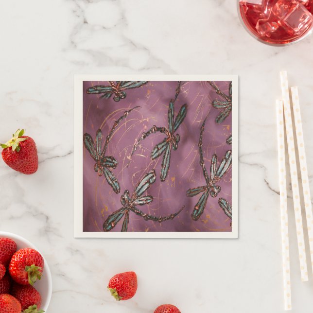 Guardanapo De Papel Dragonfly Flit Dusky Rosa (Insitu)