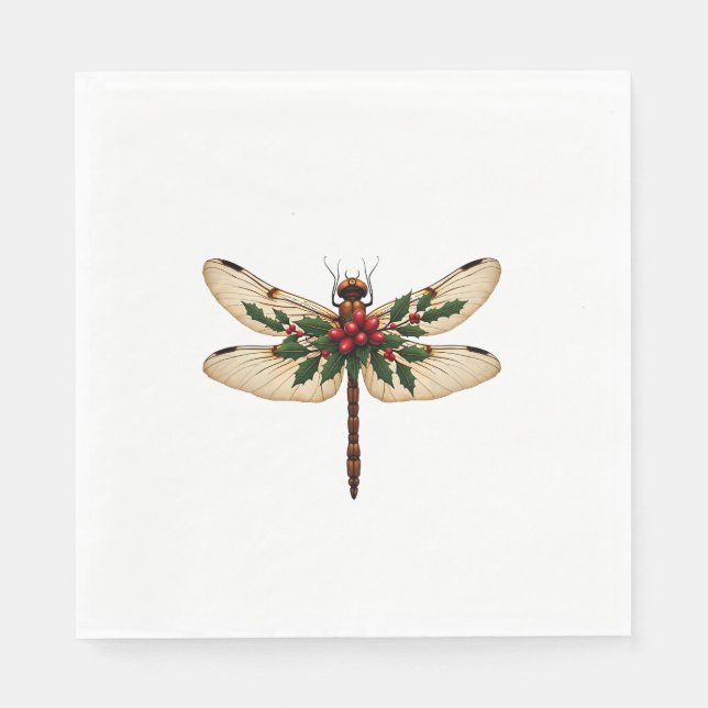Guardanapo De Papel Dragonfly Holly Winged (Frente)