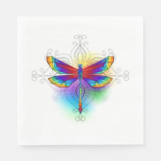 Guardanapo De Papel Dragonfly Poligonal (Frente)