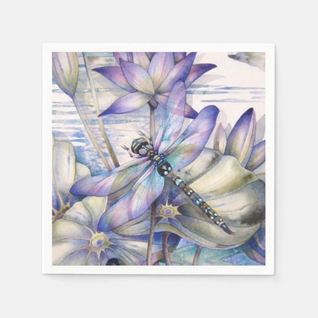 Guardanapo De Papel Dragonfly Roxo Napkin (Frente)