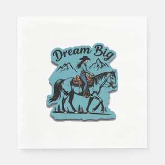 Guardanapo De Papel Dream Big-Cowgirl Cavalo Andando