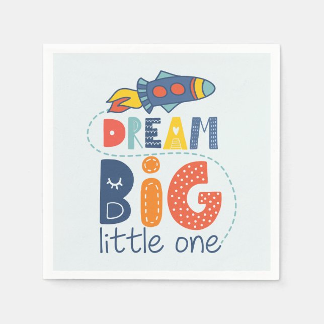 Guardanapo De Papel Dream Big Little One Rocket (Frente)
