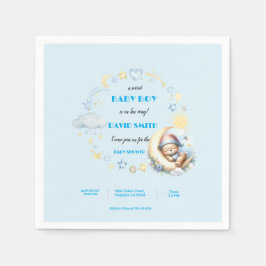 Guardanapo De Papel Dreamy Bear sobre as nuvens das Estrelas da Lua