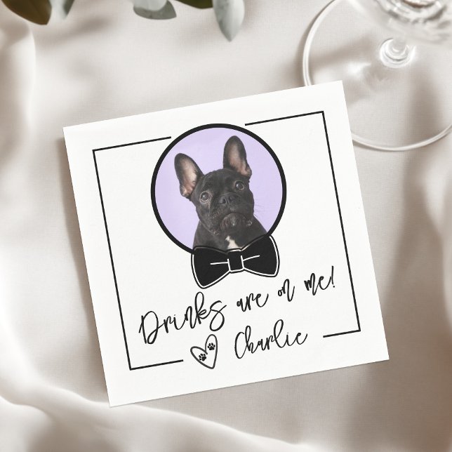 Guardanapo De Papel Drinks are on me Dog Wedding (Drinks are on me Dog Wedding Napkins)