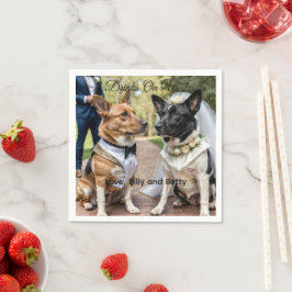 Guardanapo De Papel Drinks On Us Simple Photo Cute Fun Dog Pet Wedding