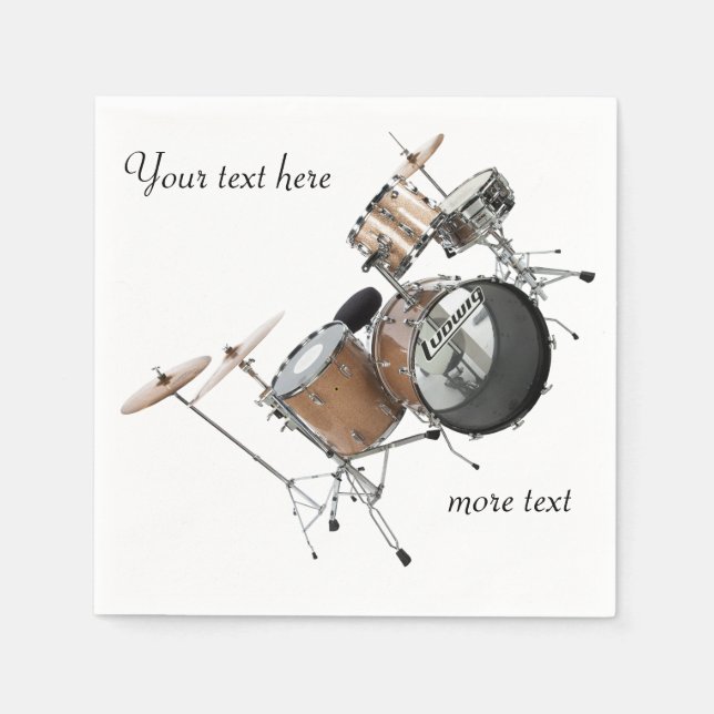 Guardanapo De Papel Drummer Drum Set Banda Musical (Frente)