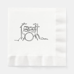 Guardanapo De Papel Drummer Music Design Um Tambor De Linha