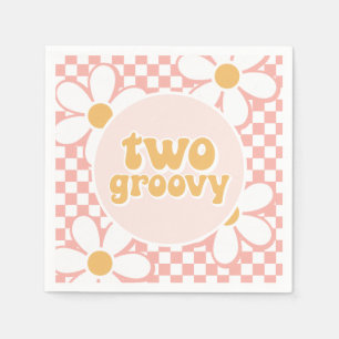 Guardanapo De Papel Duas Daisy Xadrez Rosa Groovy
