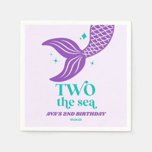 Guardanapo De Papel Duas Festas de aniversário Da Sereia Do Mar Segund