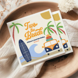 Guardanapo De Papel Duas Festas de segundo aniversário Azul Surf Praia
