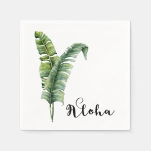 Guardanapo De Papel Duas Folhas de Palmeira Elegantes Casamento Tropic