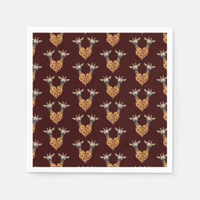 Guardanapo De Papel Duas girafas adoráveis (Frente)