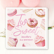 DUAS Meninas Doces de 2 Anos de Idade Rosa Donut d