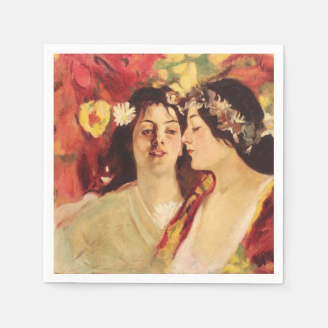 Guardanapo De Papel Duas Musas da Primavera (de Stefan Luchian) (Frente)