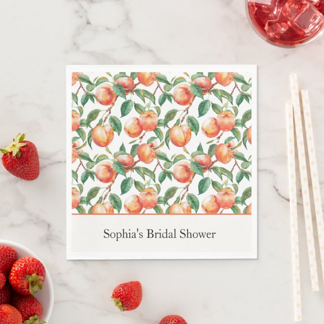 Guardanapo De Papel Ducha de Noiva de Frutas Pêssegos (Insitu)