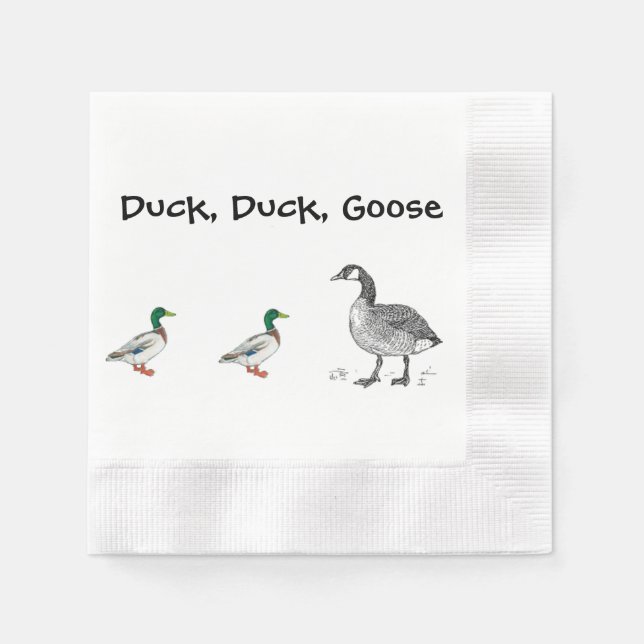 Guardanapo De Papel Duck Duck Goose Crianças Engraçadas Jogo Cartograf (Frente)