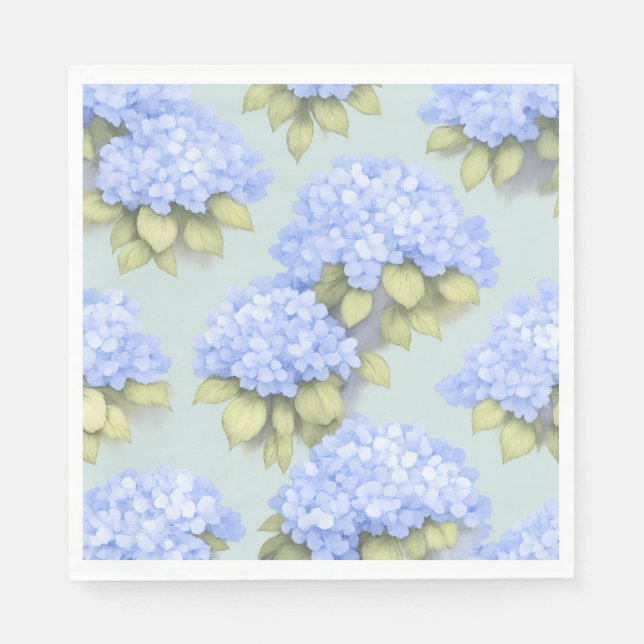 Guardanapo De Papel Duck Egg Blue Hydrangea Standard Luncheon Napkins (Frente)
