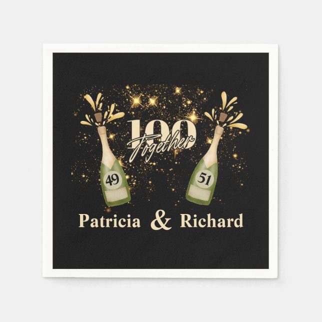 Guardanapo De Papel Dupla Celebração de Aniversário Conjunta Duas Veze (Frente)