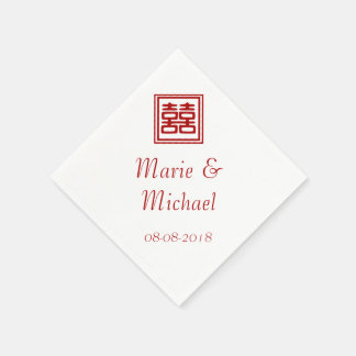 Guardanapo De Papel Dupla Felicidade Vermelha Escura - Quadrada