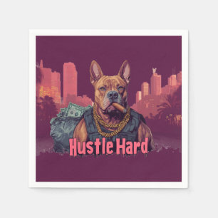 Guardanapo De Papel Duro de Hustle - Cachorro Pitbull com Dinheiro e C