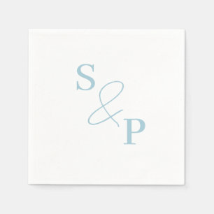 Guardanapo De Papel Dusty Blue Ampersand Monograma Wedkin