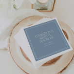Guardanapo De Papel Dusty Blue | Chá de panela clássico<br><div class="desc">Perfeito para chás de panela de primavera ou jardim de verão,  este design elegante apresenta uma borda dupla quadrada sobre um fundo azul macio e poeirento. Personalize esses guardanapos de chá de panela com seu nome de evento,  data e ano.</div>