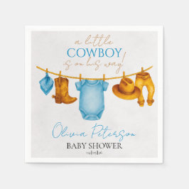 Guardanapo De Papel Dusty Blue Cowboy Napkins Western Baby Shower Boy