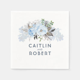 Guardanapo De Papel Dusty Blue Elegant Floral Wedding