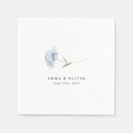 Guardanapo De Papel Dusty Blue Hydrangea Personalized Wedding Napkins