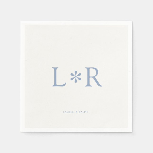 Guardanapo De Papel Dusty Blue & Ivory | Na moda Modern (Frente)