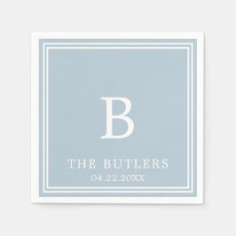 Guardanapo De Papel Dusty Blue Personalizado Casamento Cocktail Napkin