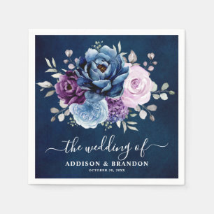 Guardanapo De Papel Dusty Blue Purple Marinho Lilac Blooms Casamento N