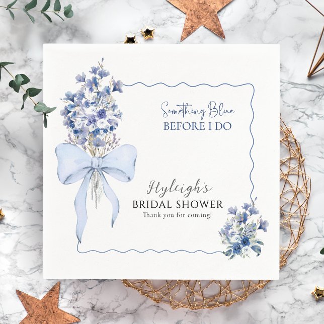 Guardanapo De Papel Dusty Blue Ribbon - Arco Calla Lily - Partido Eleg (Criador carregado)