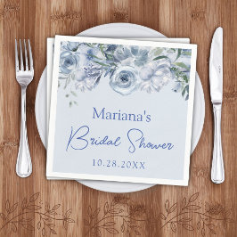 Guardanapo De Papel Dusty Blue Romântico Chá de panela Floral