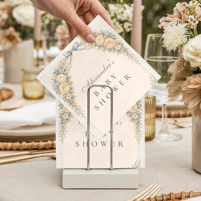 Guardanapo De Papel Dusty Blue Rose Arch Baby Shower (Criador carregado)