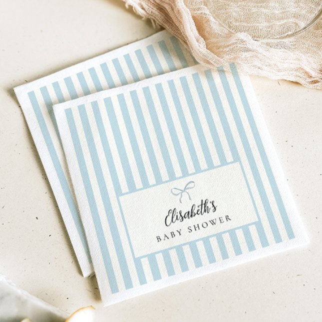Guardanapo De Papel Dusty Blue Stripes Classic Party Napkins (Criador carregado)