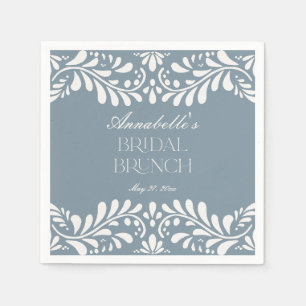 Guardanapo De Papel Dusty Blue Talavera Azulejo Fiesta Bridal Brunch