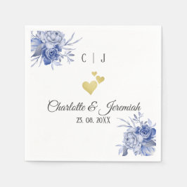 Guardanapo De Papel Dusty Blue Watercolor Succulent Floral Casamento S