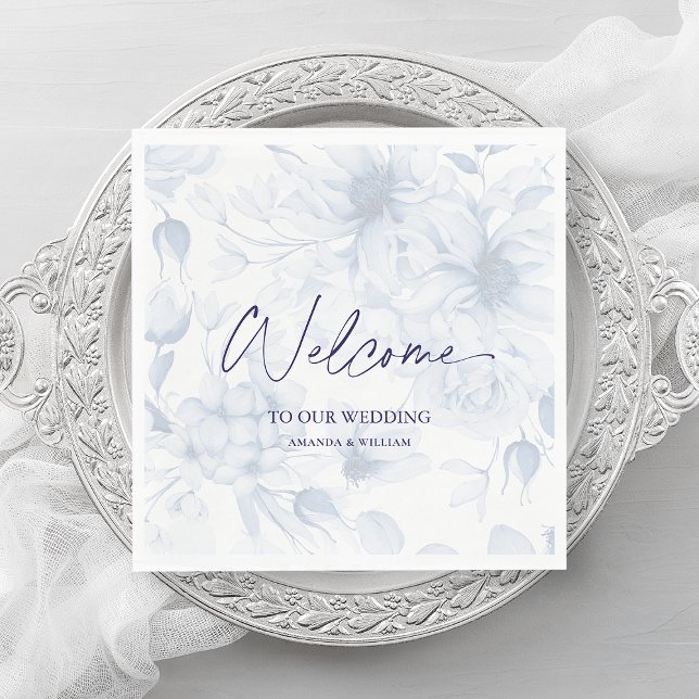 Guardanapo De Papel Dusty Blue Wedkin Napkin - Bem-vindo (Criador carregado)