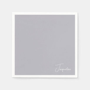 Guardanapo De Papel Dusty Blue White Script Name Chá Cocktail