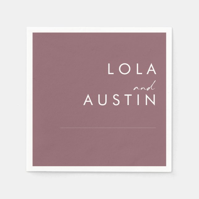 Guardanapo De Papel Dusty Boho | Casamento Roxo Nápoles (Frente)