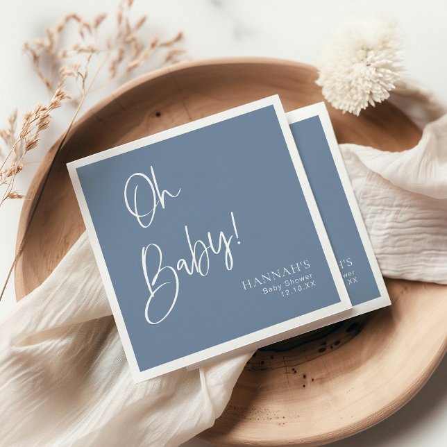 Guardanapo De Papel Dusty/ Denim Azul Oh Chá de fraldas (Criador carregado)