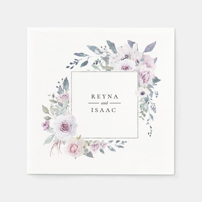 Guardanapo De Papel Dusty Garden Floral Personalizado Papel Napkins (Frente)