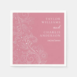 Guardanapo De Papel Dusty Pink Elegant Floral Wedding